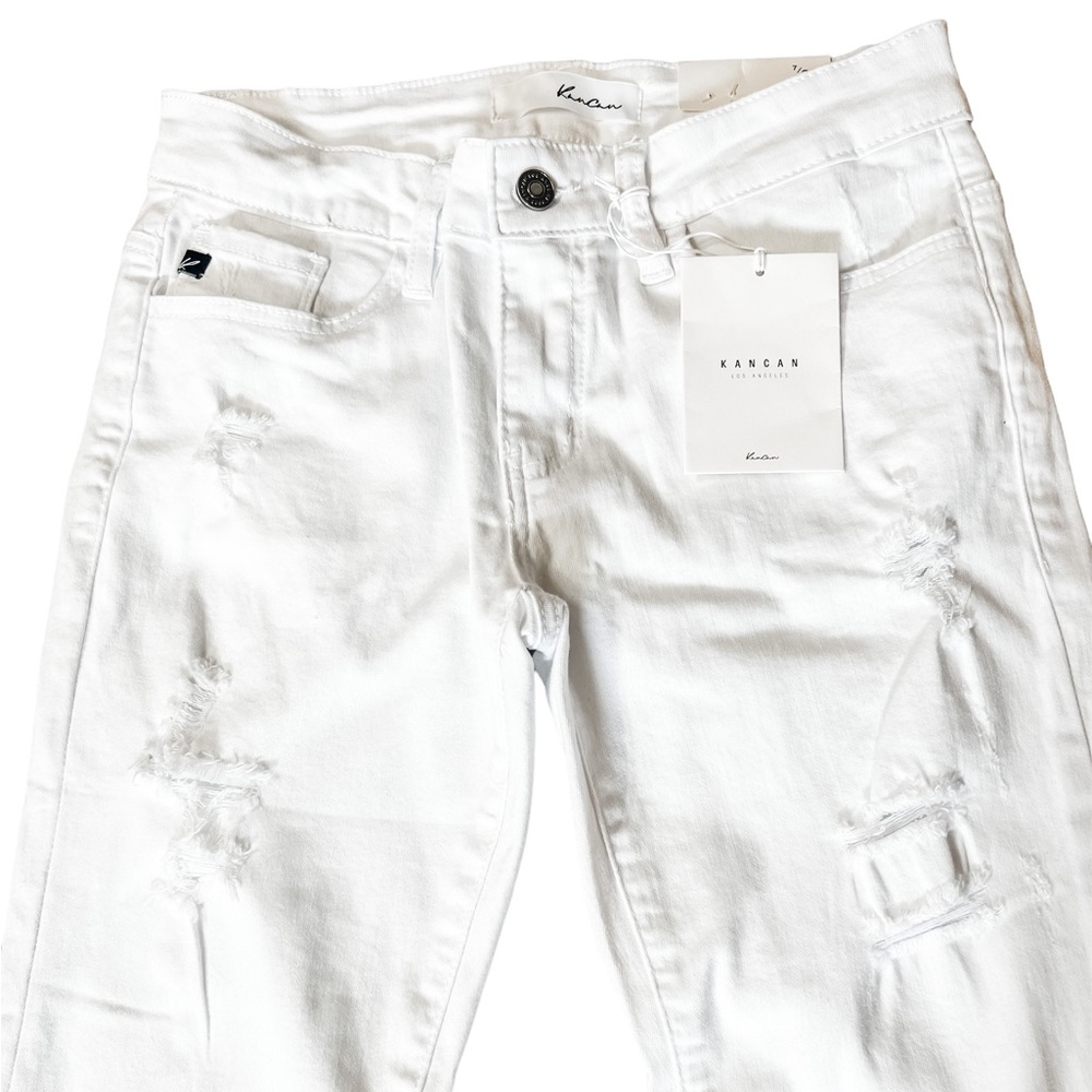 KANCAN Denim White Distressed Jeans 7 / 27